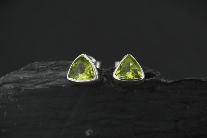 Peridot Sterling Silver Stud Earrings