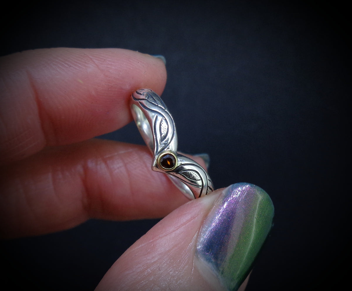 Elie Ruby & 14ct Scottish Gold Sterling Silver Ring