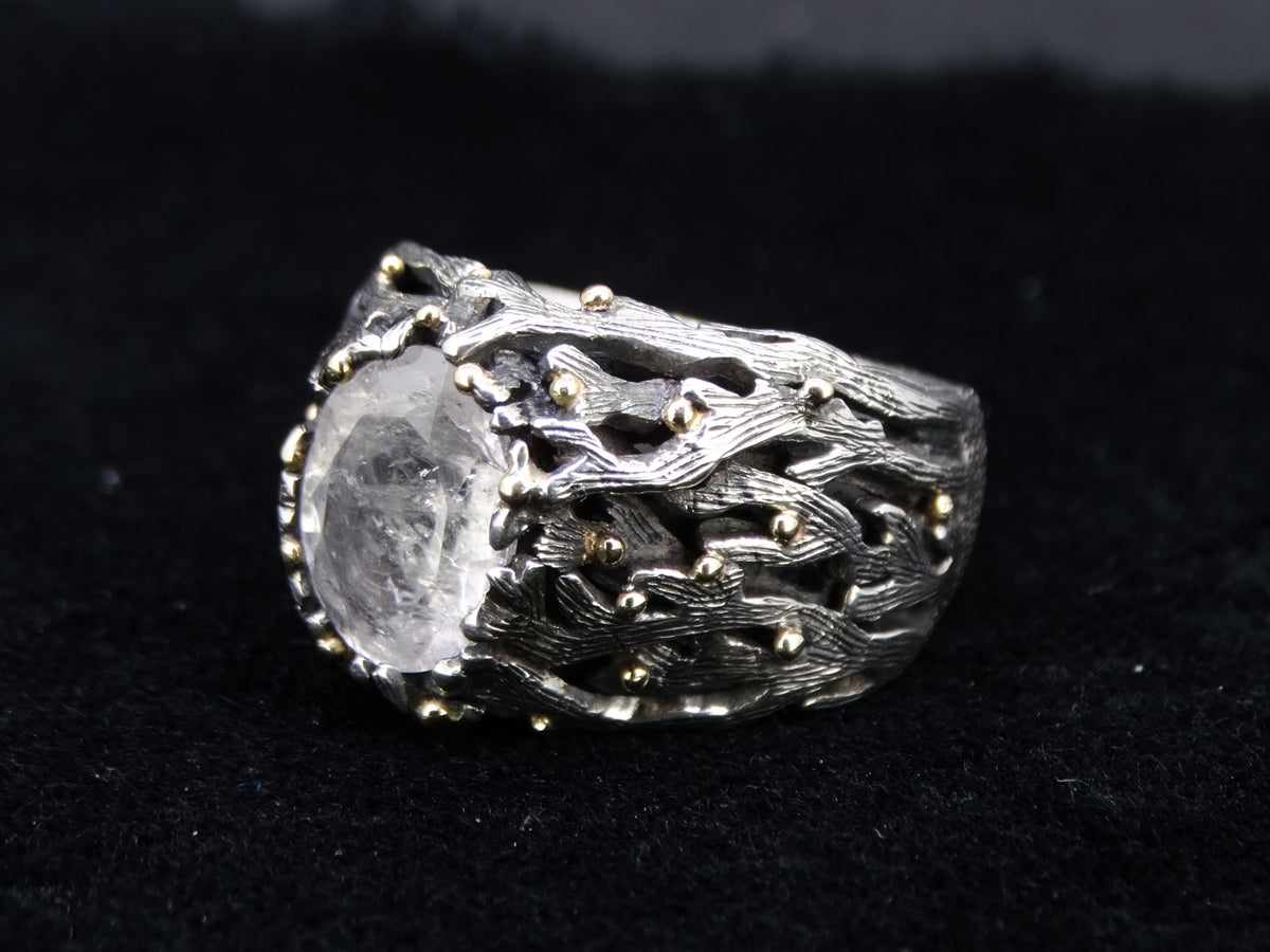 Ornate Orrock 'Diamond' Scottish Gold and Sterling Silver Ring