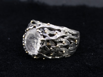 Ornate Orrock 'Diamond' Scottish Gold and Sterling Silver Ring