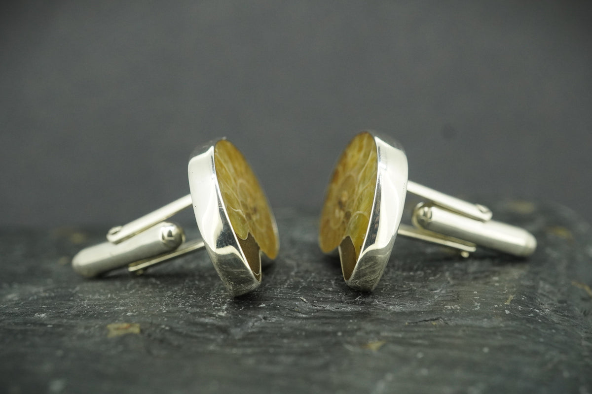 Ammonite Sterling Silver Cufflinks