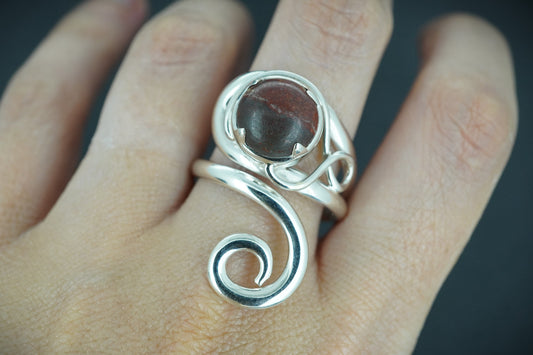 Arthur's Seat Jasper Sterling Silver Spiral Ring