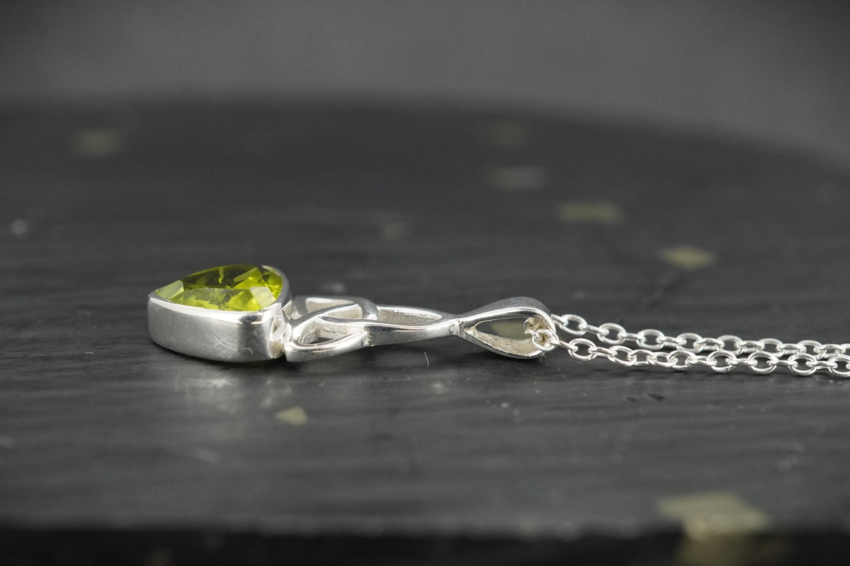 Peridot Sterling Silver Celtic Knot Pendant