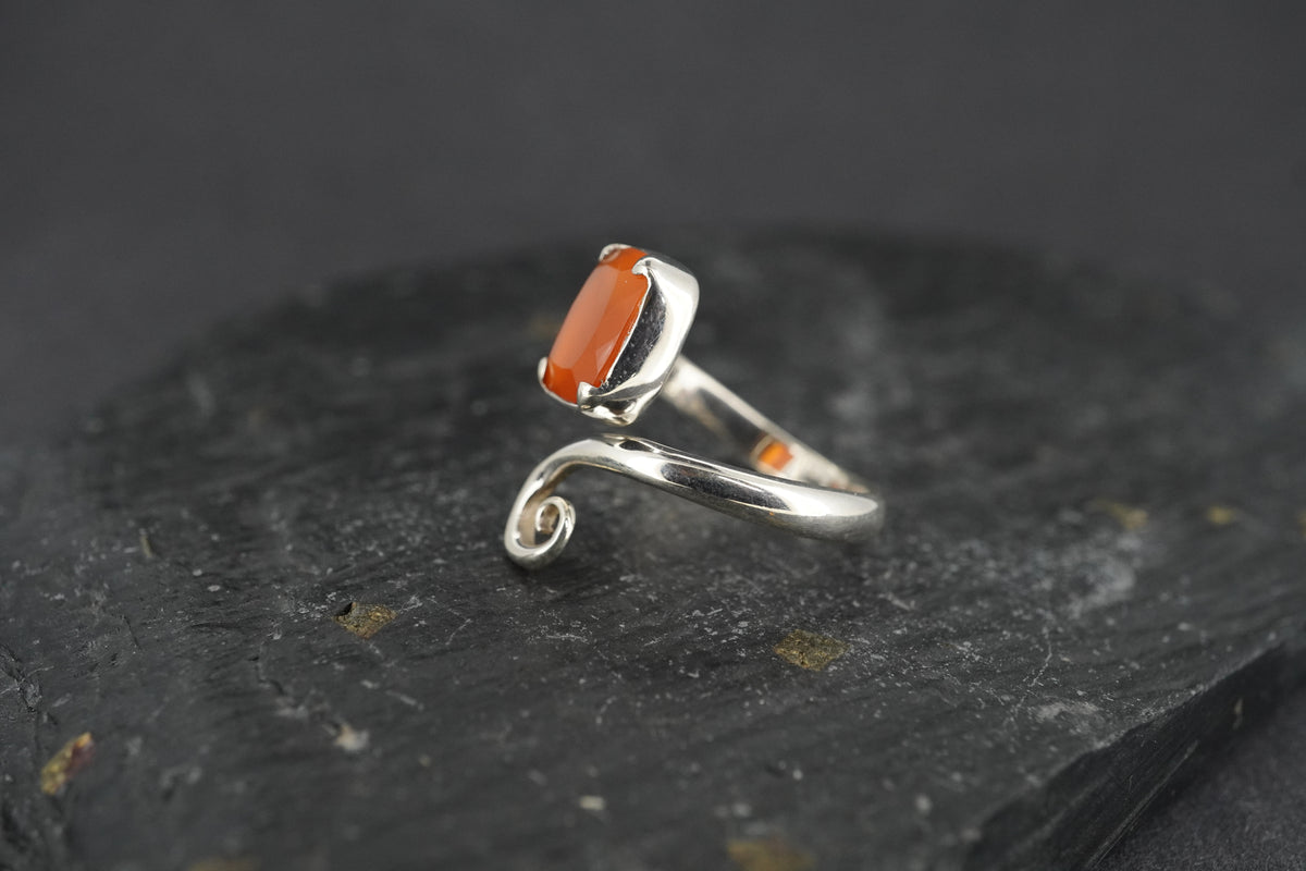 Scottish Angus Carnelian Sterling Silver Celtic Ring