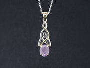 Scottish Orrock Amethyst with Scottish Gold and Sterling Silver Pendant