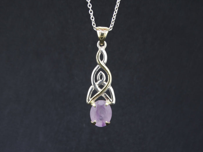 Scottish Orrock Amethyst with Scottish Gold and Sterling Silver Pendant