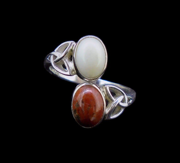 Lewisian and Iona Twin Celtic Knot Sterling Silver Ring