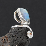 Blue Moonstone & Citrine Sterling Silver Celtic Wrap Ring