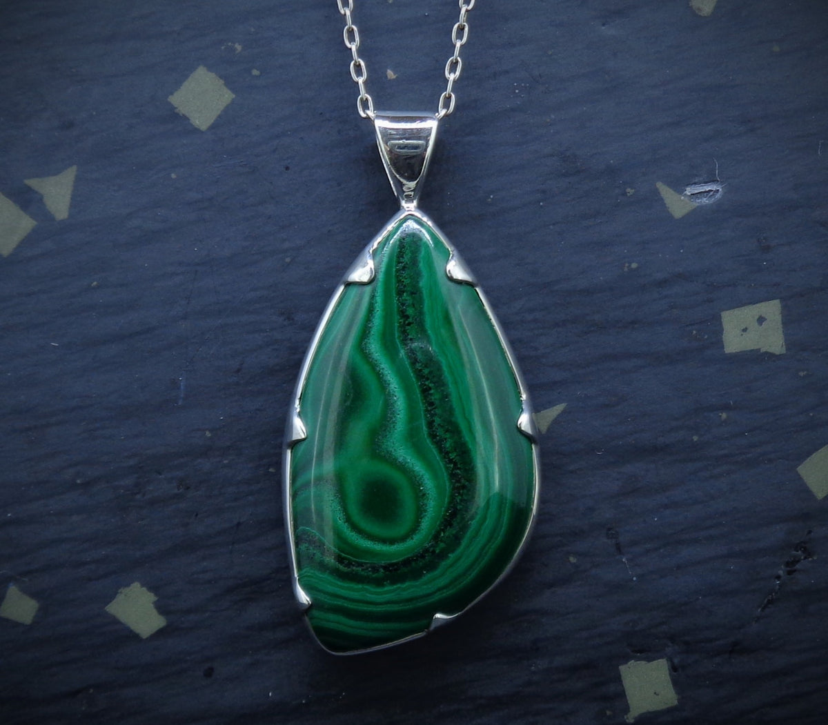 Malachite Sterling Silver Pendant