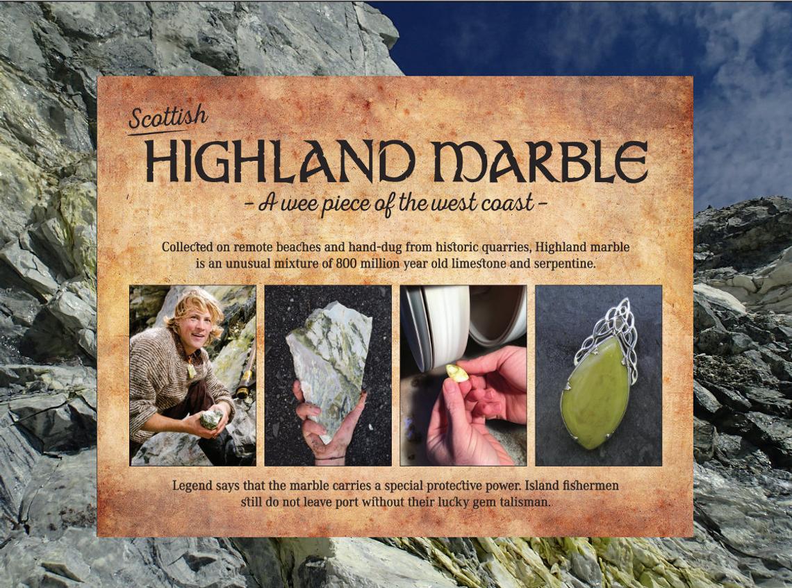 Highland Marble & Peridot Sterling Silver Ring
