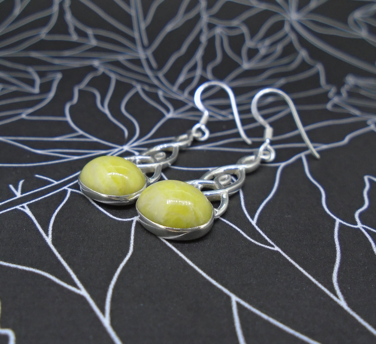 Highland Marble  Sterling Silver Celtic Earrings