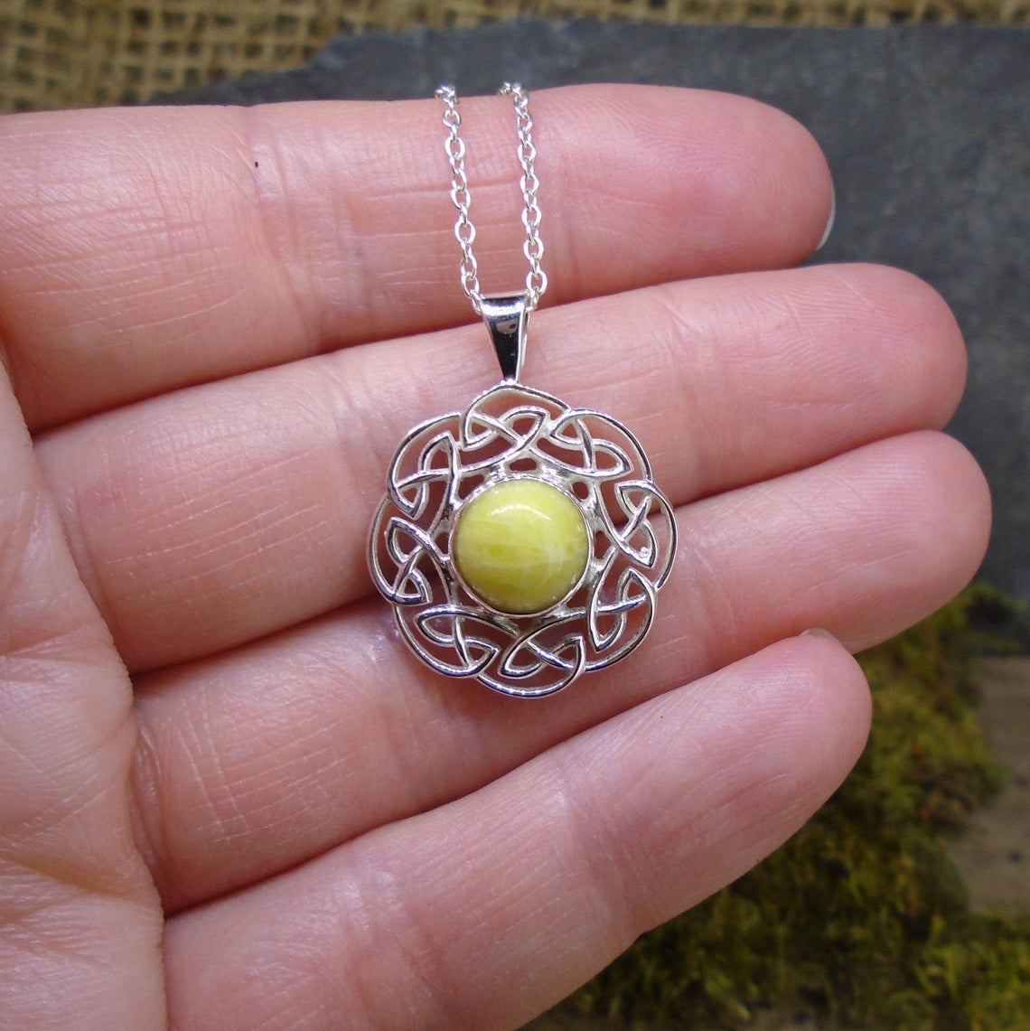 Highland Marble Celtic Sun Sterling Sterling Silver Pendant