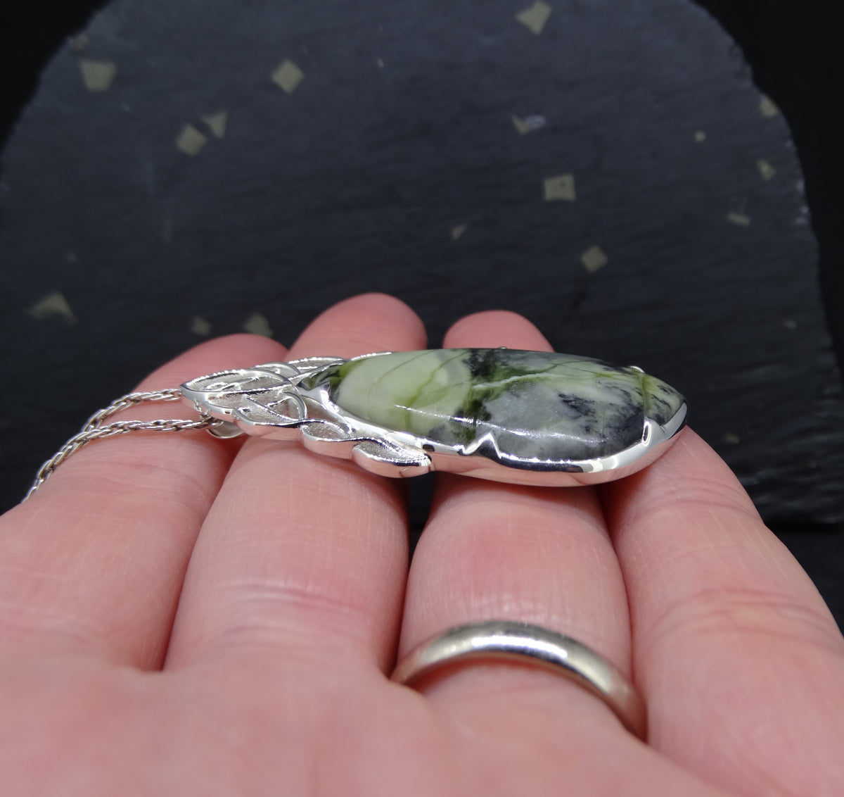 Skye Marble Celtic Waterfall Sterling Silver Pendant