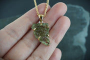 Moldavite Scottish Gold Pendant