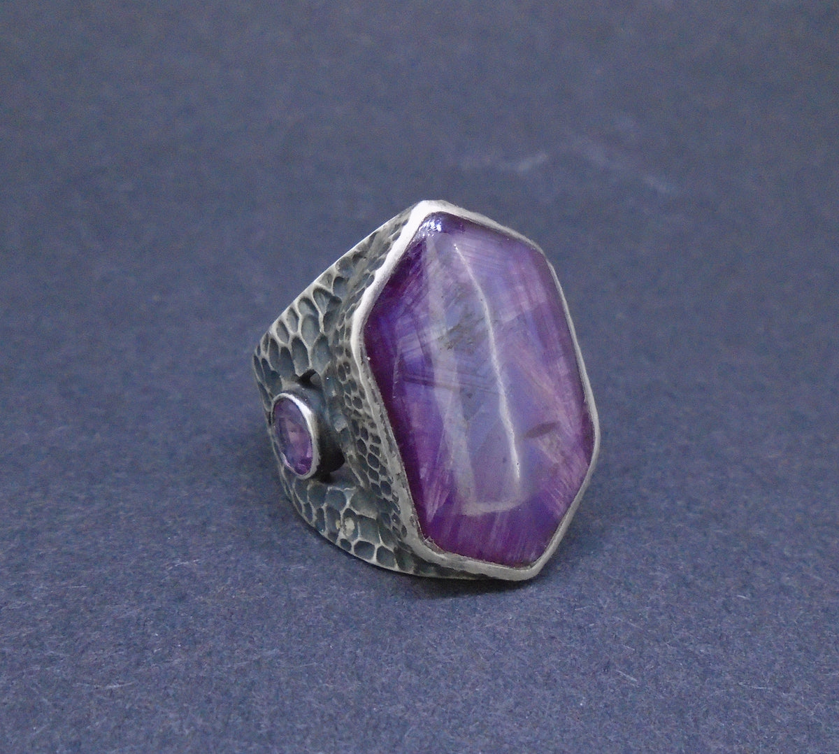 Trapiche Ruby & Rose Sapphire Sterling Silver Ring