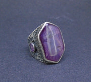 Trapiche Ruby & Rose Sapphire Sterling Silver Ring