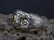 Cairngorm Quartz Scottish Gold and Silver Celtic Design Ring