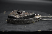 Natural Almandine Garnet in Matrix Pendant with 18ct Gold & Sterling