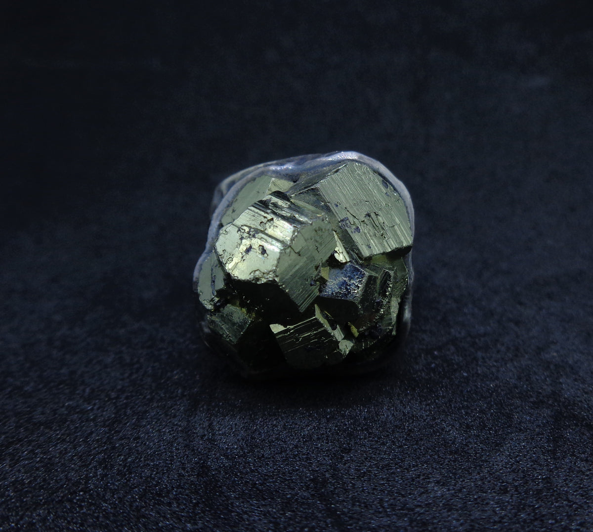 Glittering Iron Pyrite Sterling Silver Statement Ring