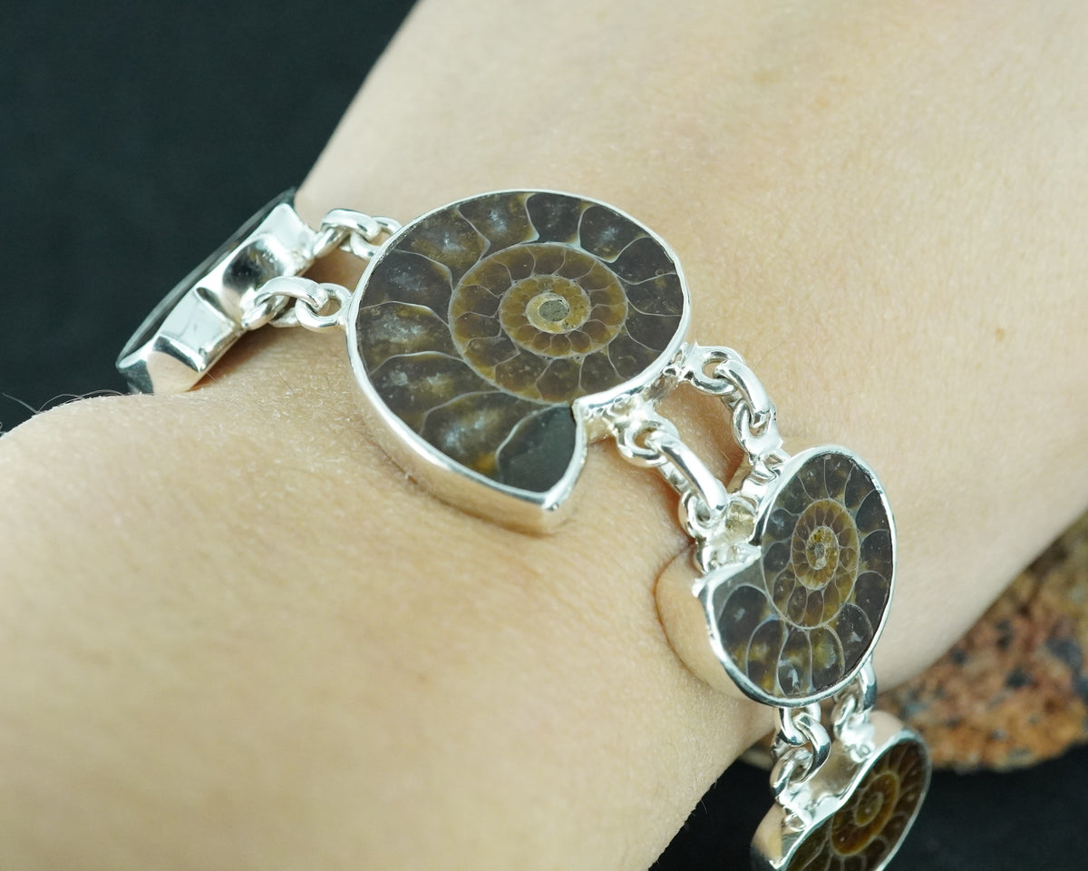Ammonite Sterling Silver Bracelet