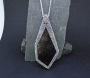 'Cridhe na Beinne' Cairngorm Quartz & Diamond Scottish Gold & Silver Pendant