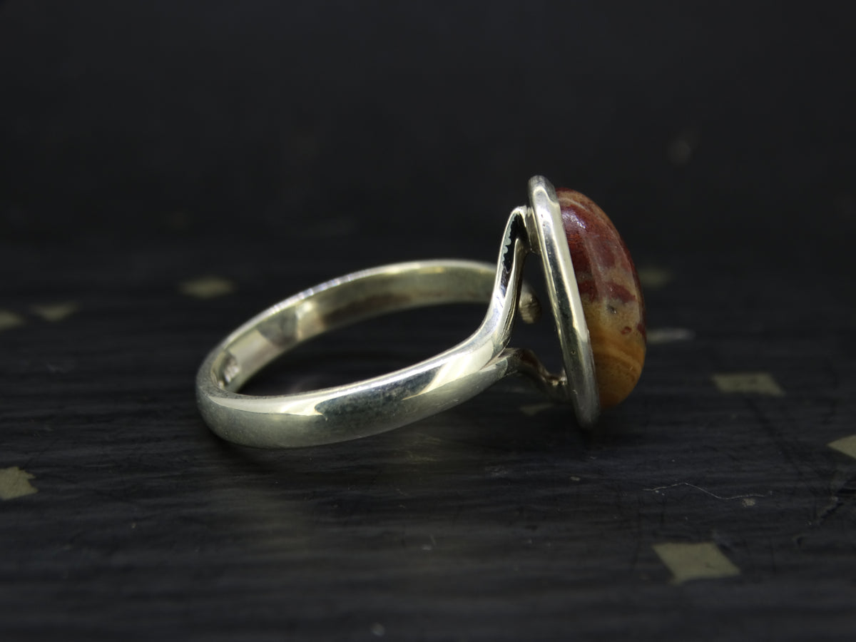 Arthur's Seat Jasper Sterling Silver Oval Cut Ring