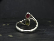 Ruby and Moldavite Sterling Silver Ring