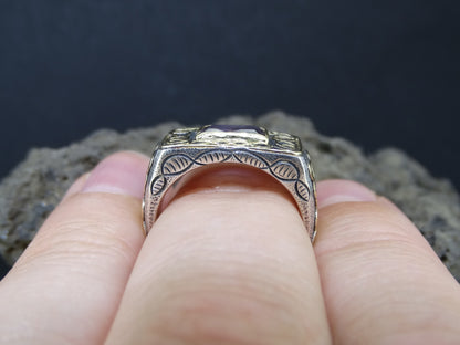 Scottish Ardownie Amethyst with Scottish Gold and Sterling Silver Ring