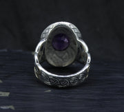 'Ostara' Scottish Amethyst & Diamonds in a Scottish Gold & Sterling Silver Ring