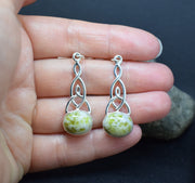 Iona Marble Celtic Knot Sterling Silver Earrings