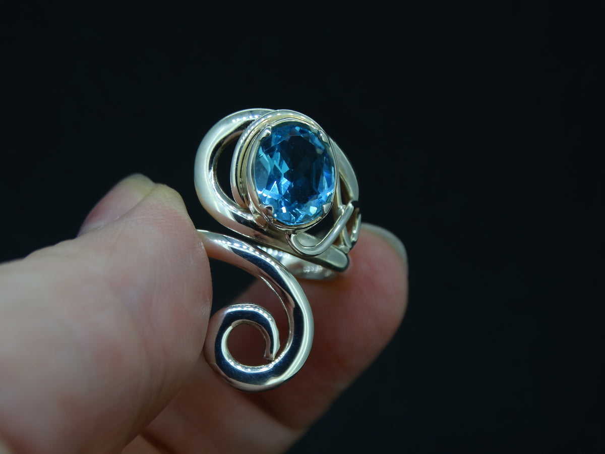 Blue Topaz Sterling Silver Ring