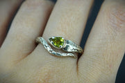 Peridot Sterling Silver Serpent Ring