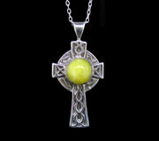 Highland Marble Celtic Cross Sterling Silver Pendant