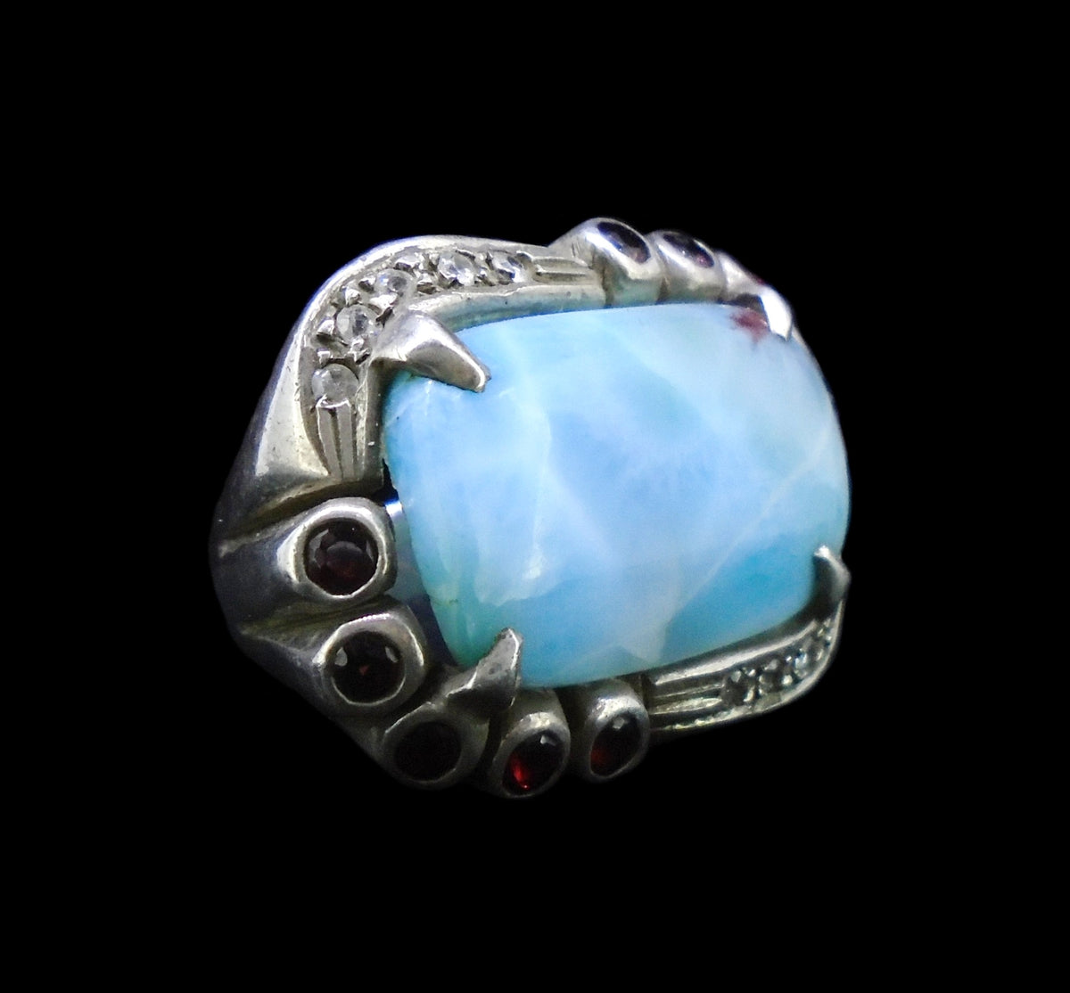 'Siren Song' Larimar Sterling Silver Statement Ring