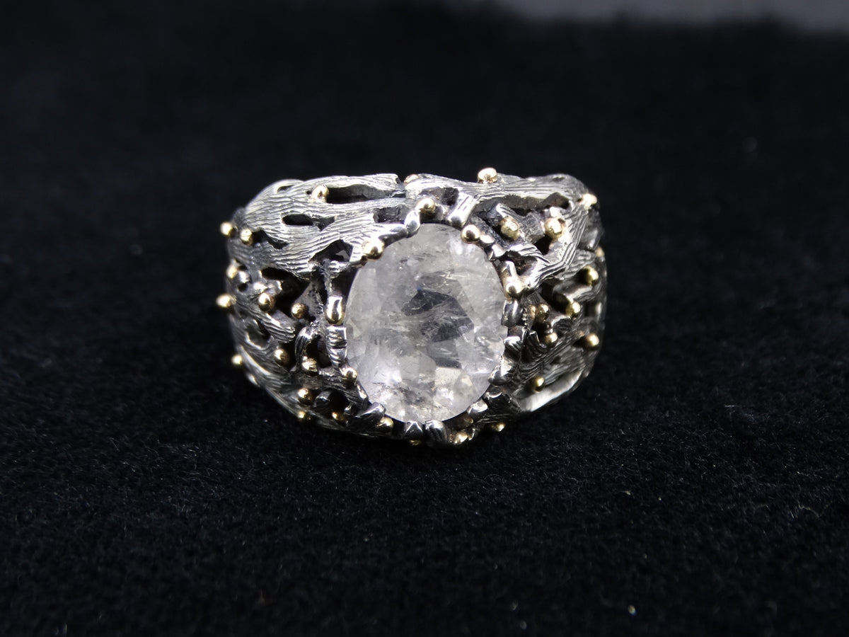 Ornate Orrock 'Diamond' Scottish Gold and Sterling Silver Ring