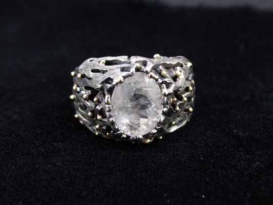 Ornate Orrock 'Diamond' Scottish Gold and Sterling Silver Ring