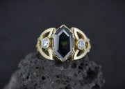 Scottish Sapphire 'Trinity Ring' with Diamonds & Scottish Gold