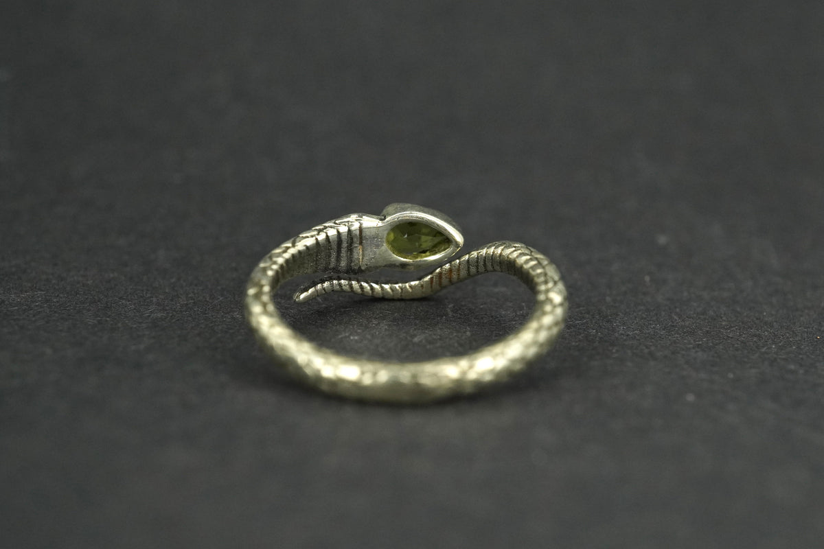 Peridot Sterling Silver Serpent Ring
