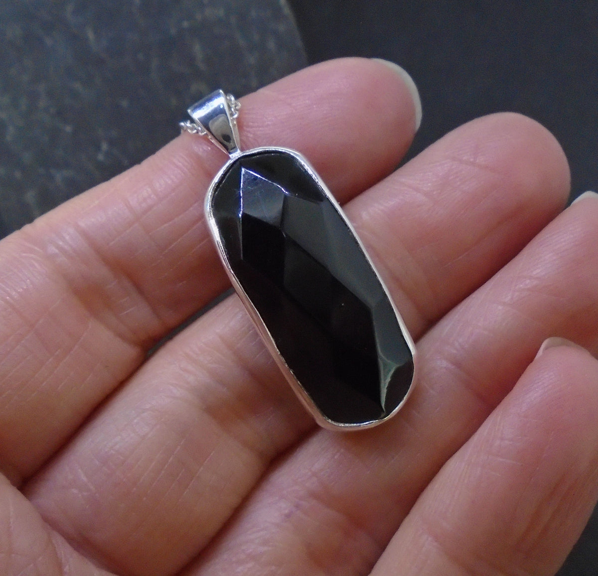 Whitby Jet Sterling Silver Pendant