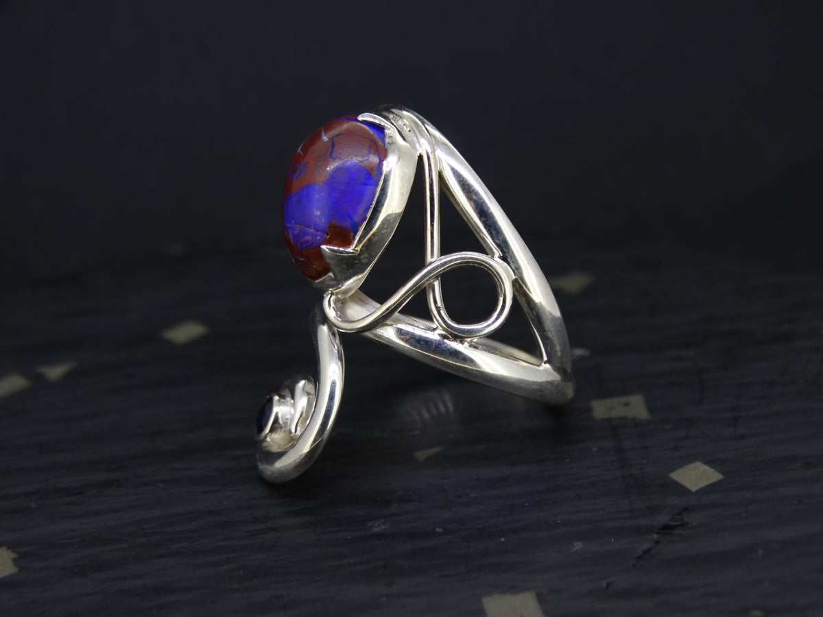 Koroit Opal and Sapphire Sterling Silver Ring