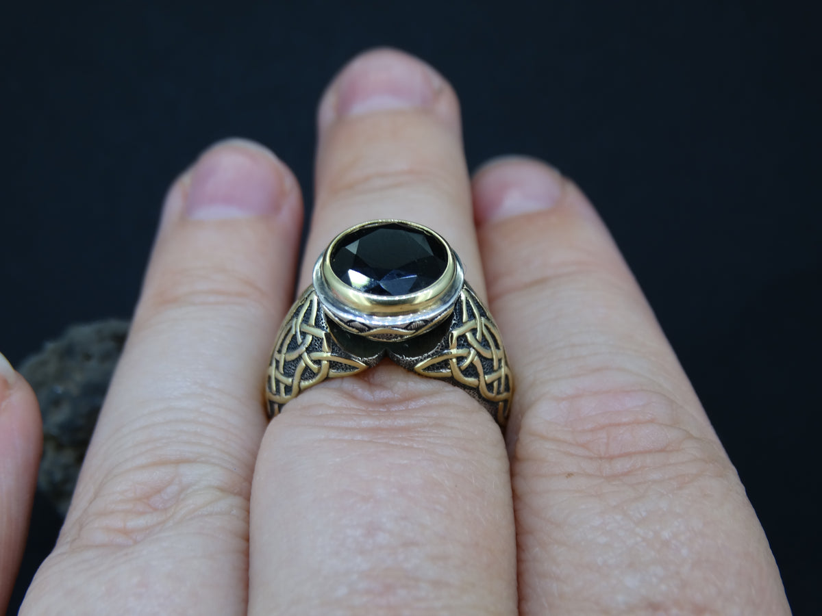 Cairngorm Quartz Scottish Gold and Sterling Silver Ring