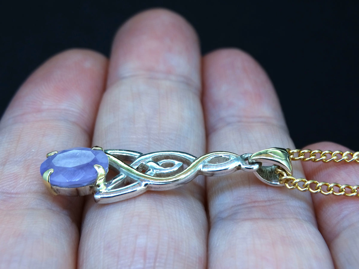 Scottish Orrock Amethyst with Scottish Gold and Sterling Silver Pendant