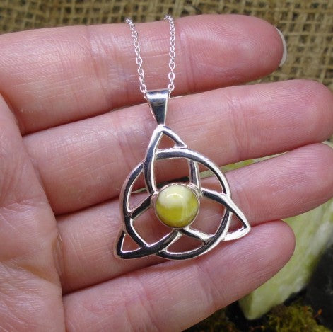 Highland Marble Triquetra Sterling Silver Pendant