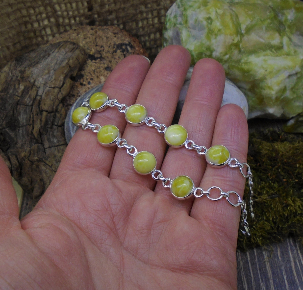 Highland Marble Sterling Silver Adjustable Bracelet
