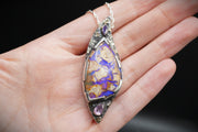 Yowah Nut Opal with Sapphire & Tanzanite Sterling Silver Pendant