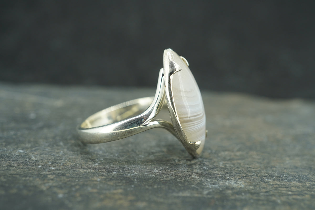 Scottish Ardownie Agate Sterling Silver Ring