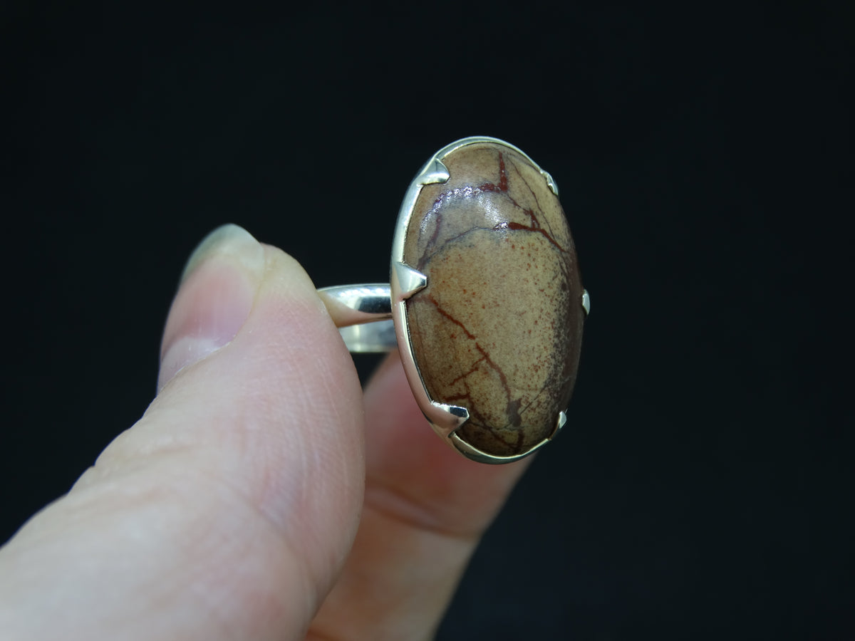 Arthur's Seat Jasper Sterling Silver Oval Ring