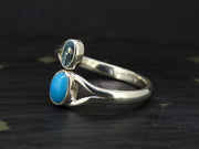 Topaz and Turquoise Sterling Silver Ring