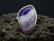 Chevron Amethyst Sterling Silver Ring