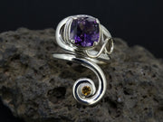 Amethyst and Citrine Sterling Silver Ring